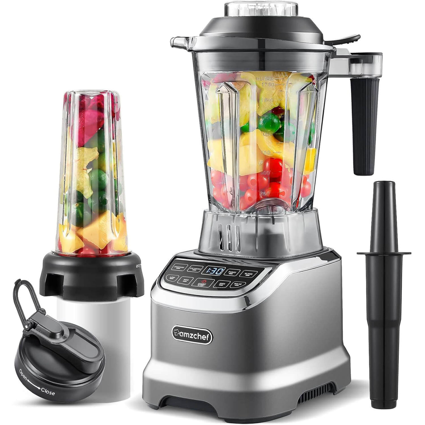 AMZCHEF Professional Blender for Smoothies 1800W 63 Oz