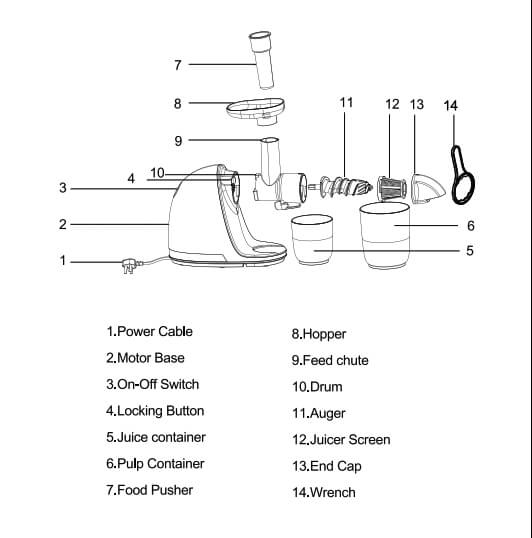 AMZCHEF Slow Masticating Juicer Machine ZM1501