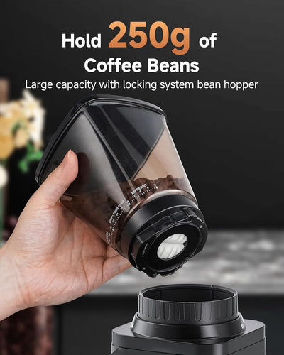 AMZCHEF Anti-Static Espresso Grinder with 48 Grind Settings